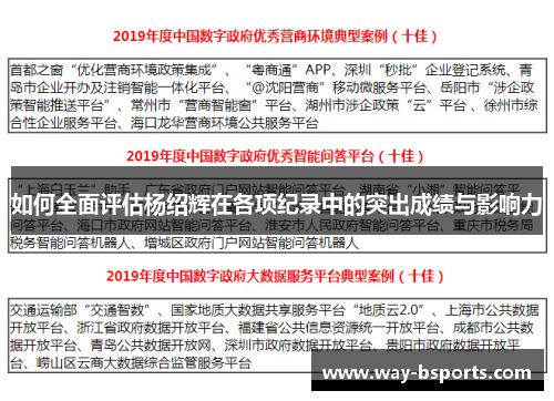 如何全面评估杨绍辉在各项纪录中的突出成绩与影响力