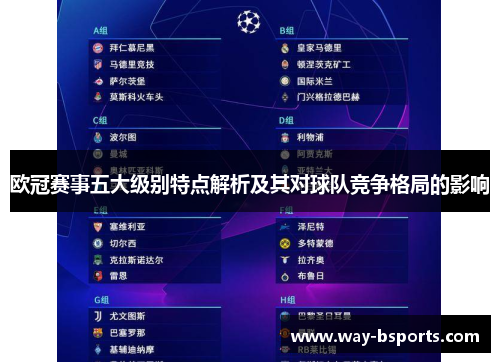 欧冠赛事五大级别特点解析及其对球队竞争格局的影响 欧冠赛事五大级别特点解析及其对球队竞争格局的影响